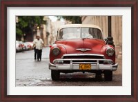 Framed Cuba, Havana, Havana Vieja, 1950s classic car
