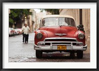 Framed Cuba, Havana, Havana Vieja, 1950s classic car