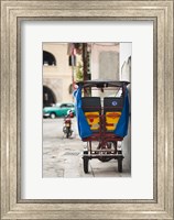 Framed Cuba, Havana, Havana Vieja, pedal taxi