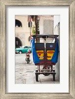 Framed Cuba, Havana, Havana Vieja, pedal taxi
