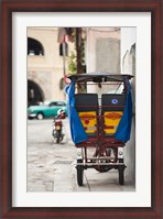 Framed Cuba, Havana, Havana Vieja, pedal taxi