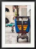 Framed Cuba, Havana, Havana Vieja, pedal taxi