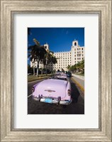 Framed Cuba, Havana, Hotel Nacional, 1950s Classic car