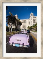 Framed Cuba, Havana, Hotel Nacional, 1950s Classic car