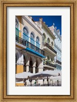 Framed Cuba, Havana, Plaza Vieja, renovated buildings