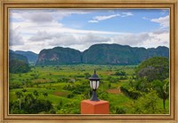 Framed Limestone hill, farming land in Vinales valley, UNESCO World Heritage site, Cuba
