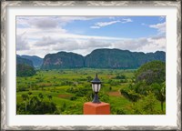 Framed Limestone hill, farming land in Vinales valley, UNESCO World Heritage site, Cuba