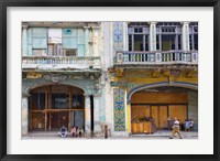 Framed Old building in the historic center, Havana, Cuba