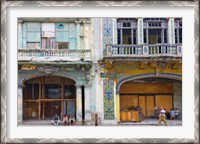 Framed Old building in the historic center, Havana, Cuba