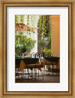 Framed Cuba, Havana, Havana Vieja, restaurant tables