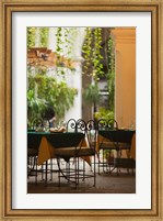 Framed Cuba, Havana, Havana Vieja, restaurant tables