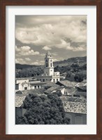 Framed Cuba, Sancti Spiritus, Trinidad, town view (black and white)