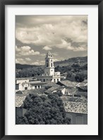 Framed Cuba, Sancti Spiritus, Trinidad, town view (black and white)