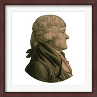 Framed Digitally Restored Portrait of Thomas Jefferson (sepia toned)