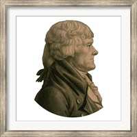 Framed Digitally Restored Portrait of Thomas Jefferson (sepia toned)
