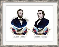 Framed Campaign Poster of Abraham Lincoln and Andrew Johnson