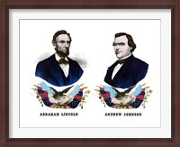 Framed Campaign Poster of Abraham Lincoln and Andrew Johnson