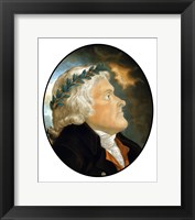 Framed Digitally Restored Vector Artwork of Thomas Jefferson (color)