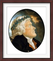Framed Digitally Restored Vector Artwork of Thomas Jefferson (color)