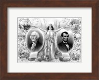 Framed President Washingtons and Lincoln