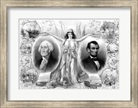 Framed President Washingtons and Lincoln