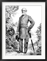 Framed General Robert E Lee Stand (black & white)