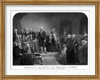 Framed President George Washington' Inaugural Address
