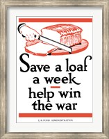 Framed Save a Loaf a Week - Help Win the War