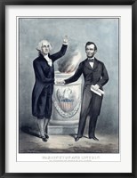 Framed President Washington and President Lincoln Shaking Hands