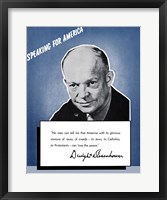 Framed Speaking for America - Dwight Eisenhower
