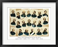 Framed Famous Union Commanders