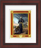 Framed General Ulysses S Grant with Cannon (color)