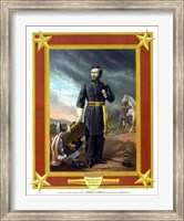 Framed General Ulysses S Grant with Cannon (color)