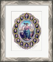 Framed Lady Liberty and the First Sixteen Presidents