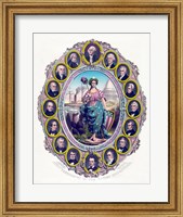 Framed Lady Liberty and the First Sixteen Presidents