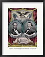 Framed Digitally Restored 1864 Election Banner