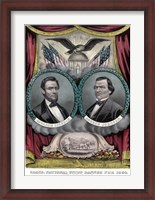 Framed Digitally Restored 1864 Election Banner
