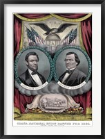 Framed Digitally Restored 1864 Election Banner