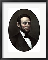 Framed Vintage Civil War Era Artwork of President Abraham Lincoln