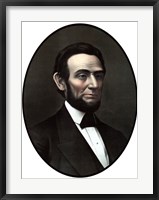 Framed Vintage Civil War Era Artwork of President Abraham Lincoln