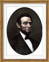 Framed Vintage Civil War Era Artwork of President Abraham Lincoln