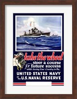 Framed Vintage World War II Navy