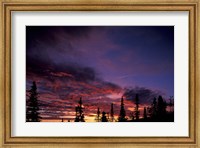 Framed Solstice Sunset atop Midnight Dome, Dawson City, Yukon, Canada