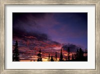 Framed Solstice Sunset atop Midnight Dome, Dawson City, Yukon, Canada