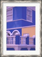 Framed Blue Building and Detail, Willemstad, Curacao, Caribbean