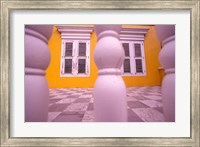 Framed Yellow Building and Detail, Willemstad, Curacao, Caribbean