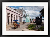 Framed Cuba, Matanzas Province, Colon, horse drawn taxi