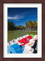 Framed Cuba, Matanzas, Varadero, Parque Josone park paddle boats