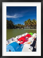 Framed Cuba, Matanzas, Varadero, Parque Josone park paddle boats