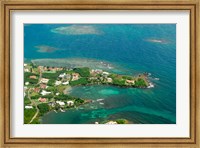 Framed Grenada, City of St George and the beach